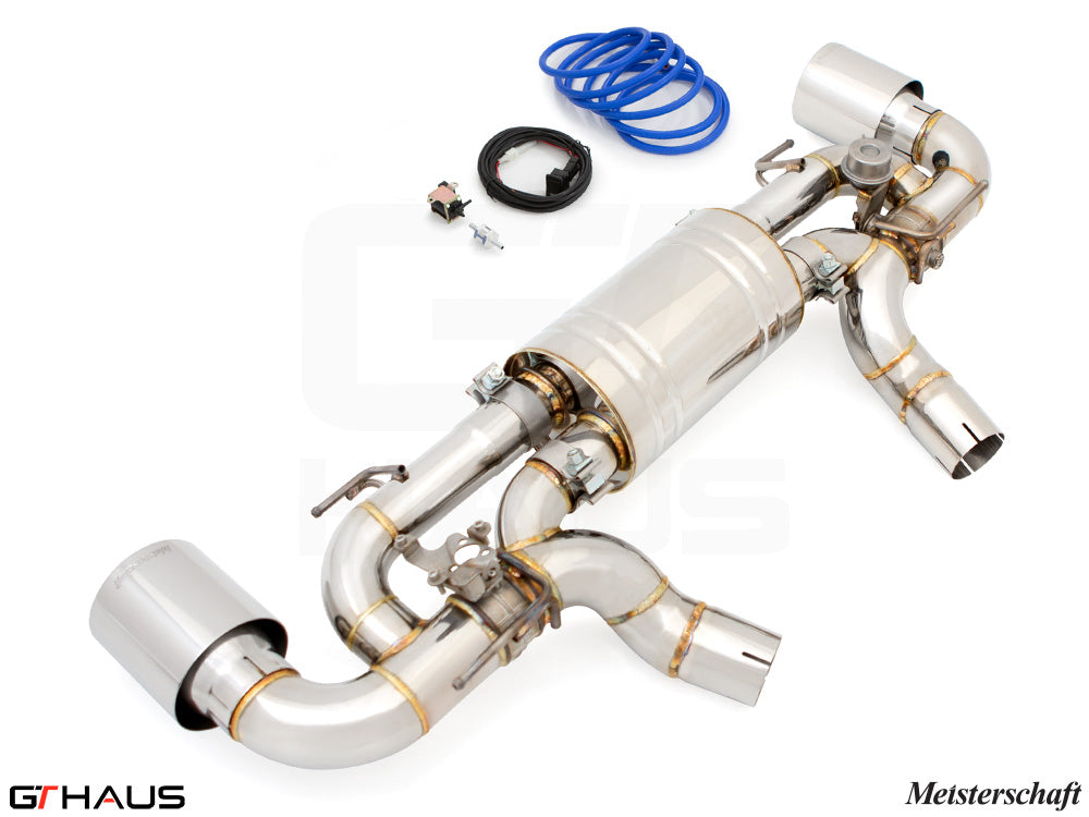 Premium performance exhaust system for 2023+ BMW G42 2 Series 240i/xi/M240i, featuring stainless steel construction and electronic valve control.