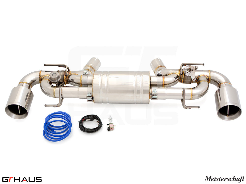 Premium exhaust system for BMW G42 2 Series 240i/xi/M240i with I-6 B58 engine, featuring stainless steel construction and electronic valve control.