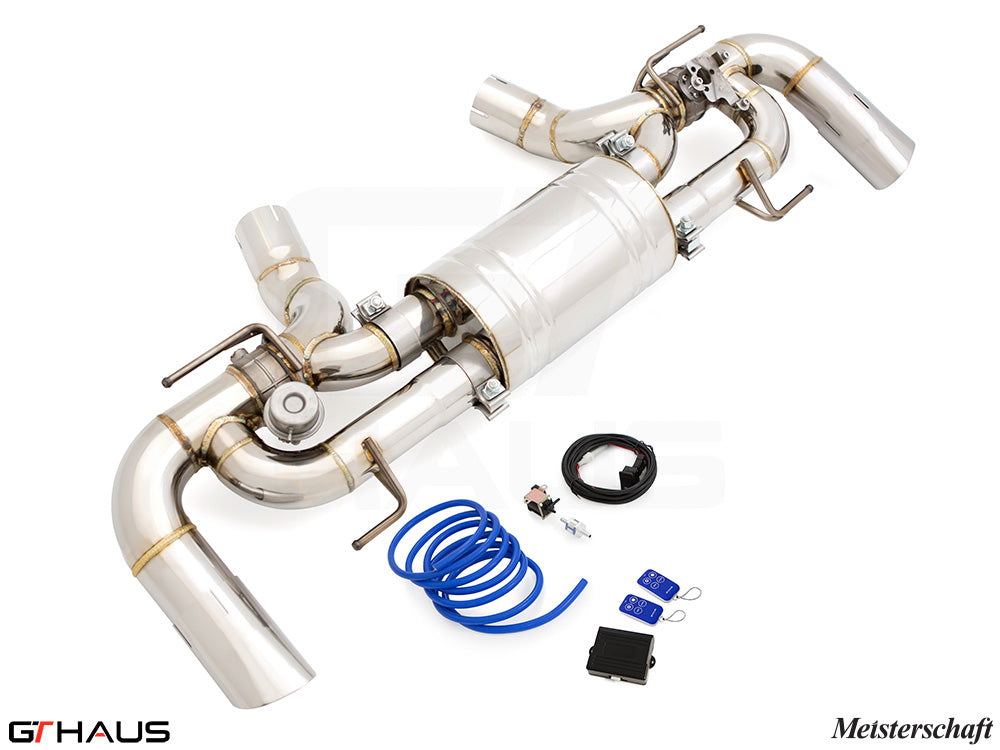 Premium performance exhaust system for BMW G42 2 Series 240i/xi/M240i, featuring stainless steel construction and electronic valve control.