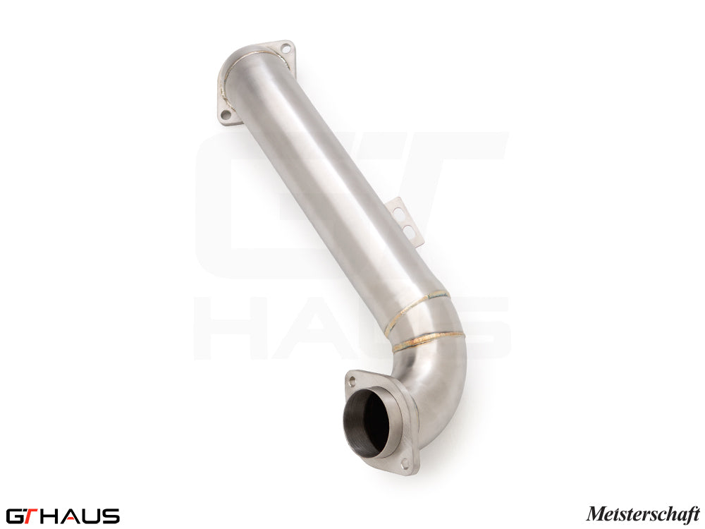 Premium stainless steel front crossover pipe for BMW G80/82/83 models, enhancing performance and exhaust flow.