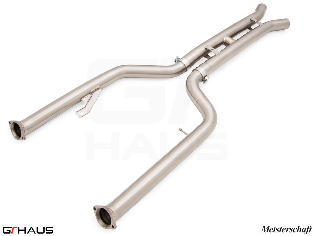 Premium cat-back LX pipes for BMW G80/82/83, featuring dual 76mm piping and optional Velocity box for enhanced performance.