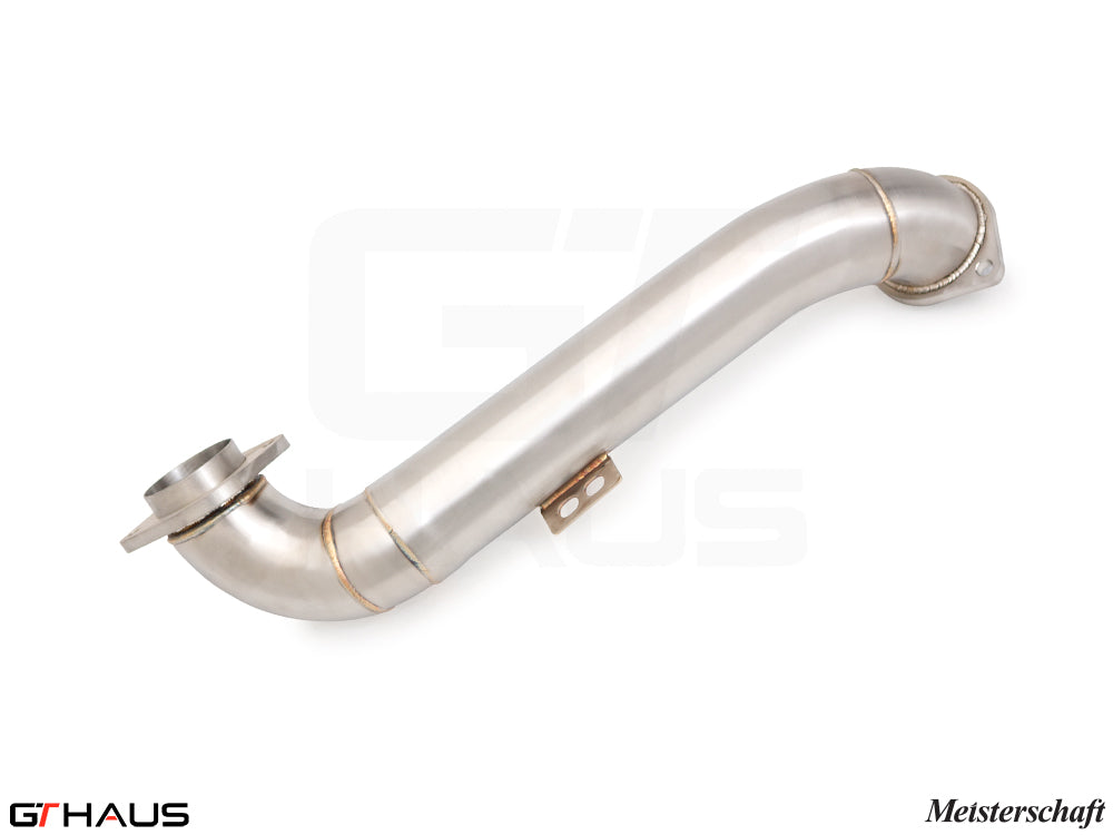 Premium stainless steel front cross pipe for BMW G87 M2/M2 Competition, enhancing exhaust flow and performance.