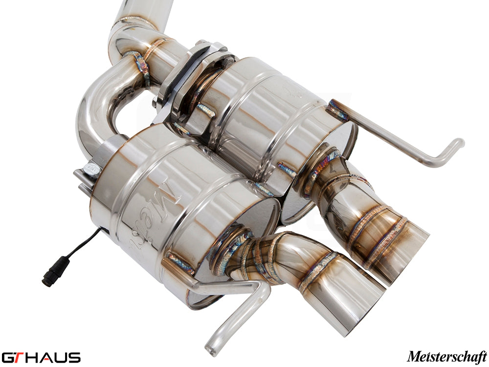 Premium Meisterschaft exhaust system for Bentley Continental GT, featuring stainless steel construction and electronic valve control.