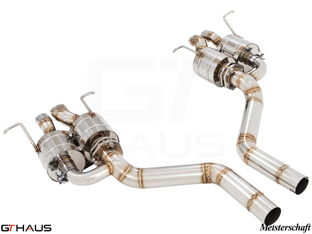 Premium exhaust system for Bentley Continental GT, featuring stainless steel construction and electronic valve control.