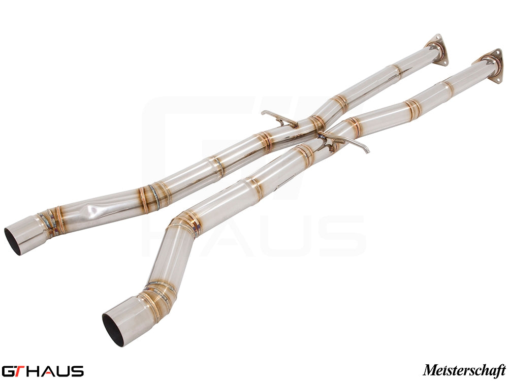 Bentley Continental GT 2012+ cat-back mid pipe featuring polished stainless steel construction for enhanced performance.