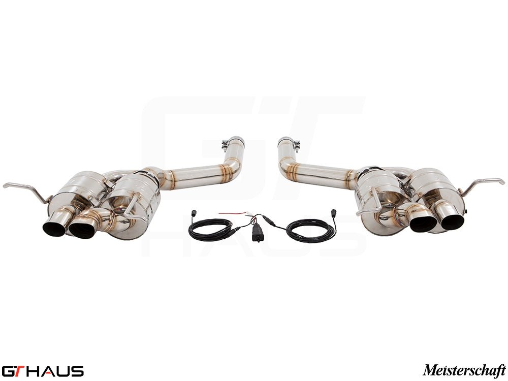 Premium exhaust system for Bentley Continental GT V8/W12, featuring stainless steel construction and electronic valve control.