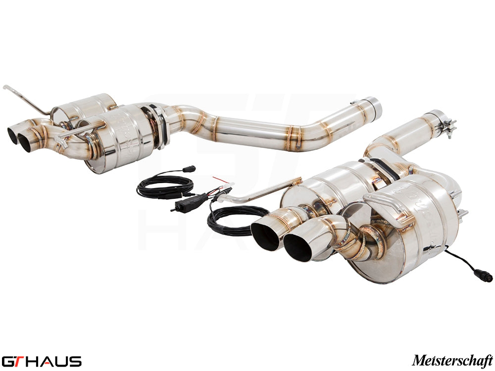Premium performance exhaust system for Bentley Continental GT Speed V8/W12, featuring stainless steel construction and electronic valve control.