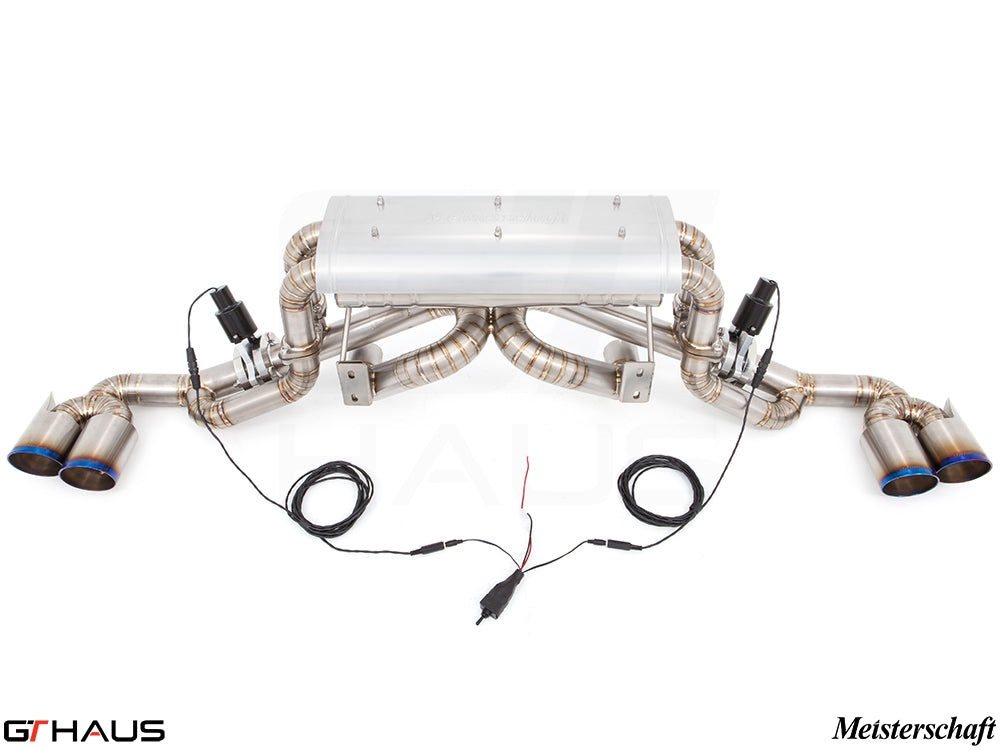 Premium exhaust system for Ferrari F430 Coupe/Spider, featuring stainless steel construction and electronic valve control.