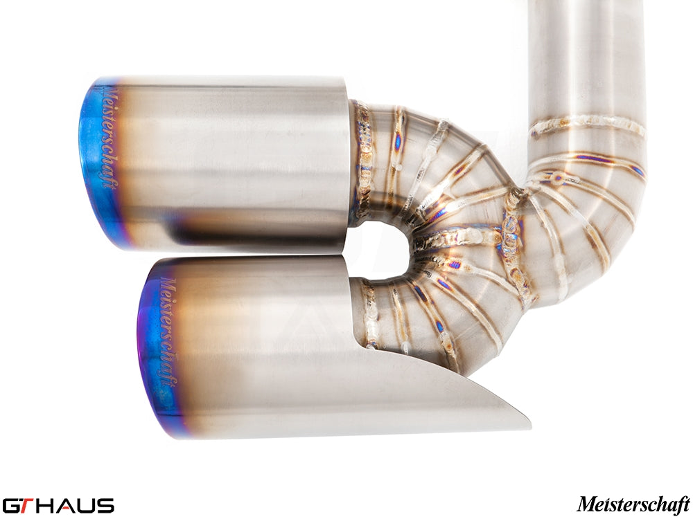 Premium stainless steel exhaust tip for Ferrari F430 Coupe/Spider, showcasing expert craftsmanship and design.