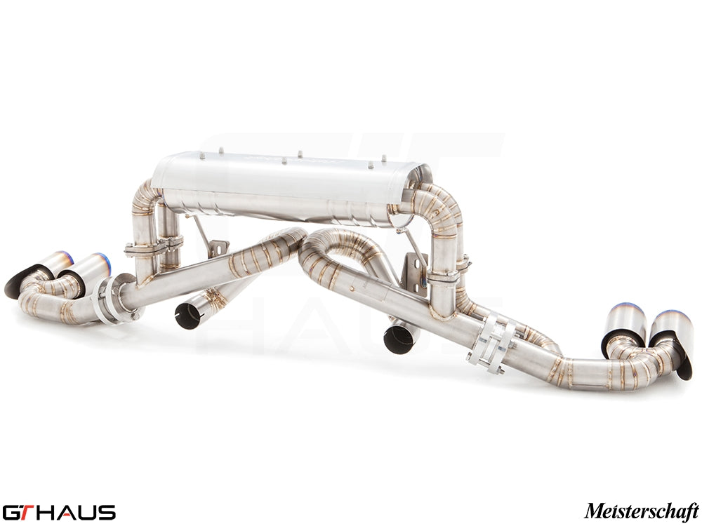 Premium exhaust system for Ferrari F430 Coupe and Spider, featuring stainless steel construction and enhanced performance.