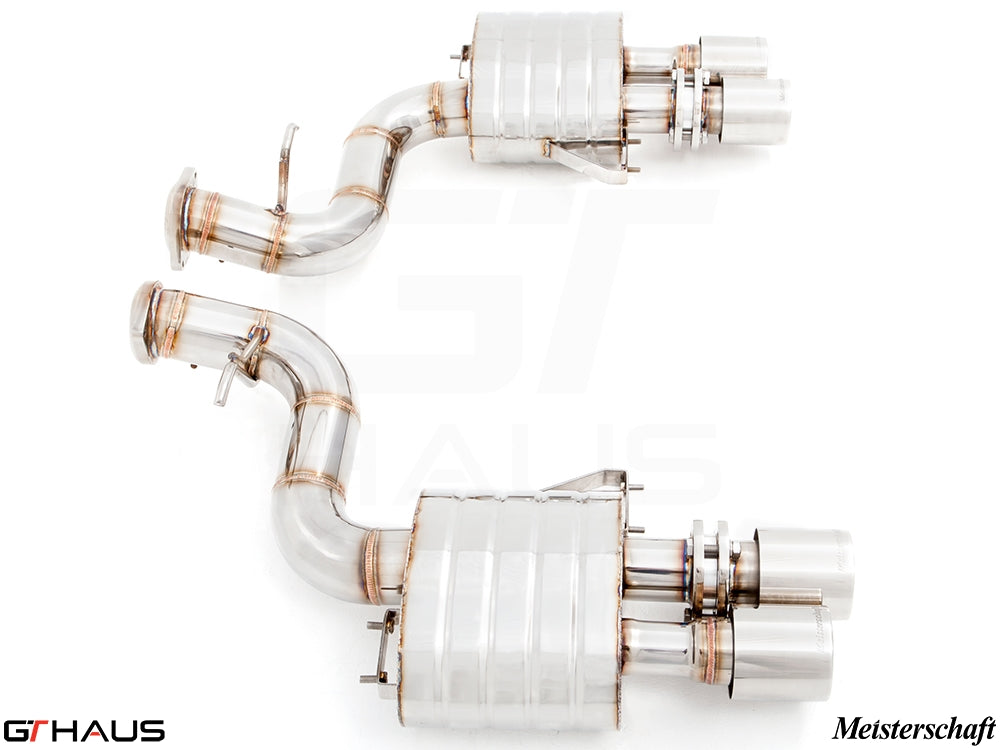 Premium exhaust system for Ferrari F599 GTB/GTO V12 Coupe, featuring stainless steel construction and electronic valve control.