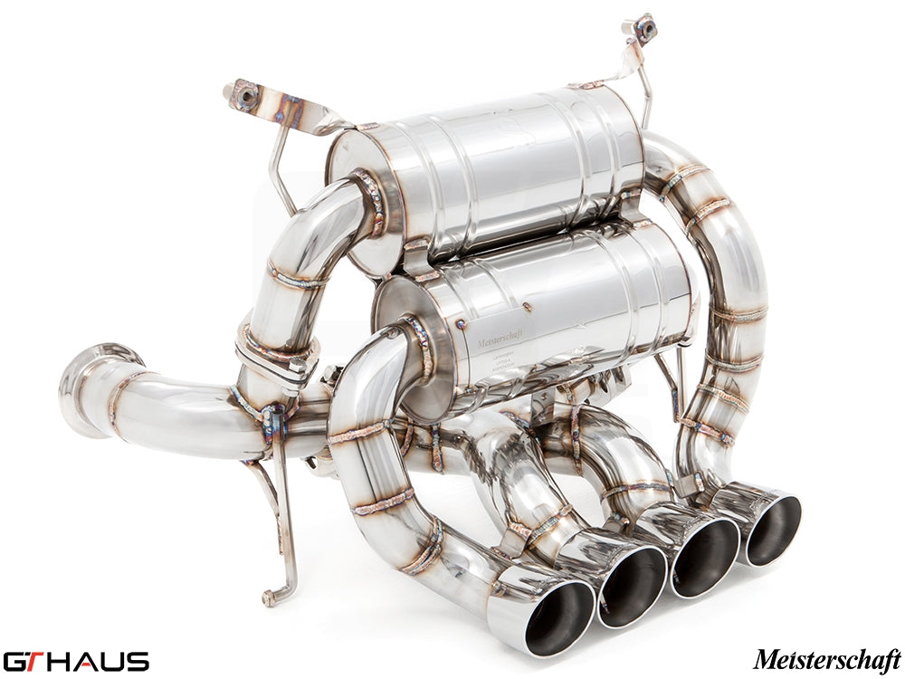 Premium exhaust system for Lamborghini Aventador LP700/720/750-4 Coupe, featuring stainless steel construction and quad tips.