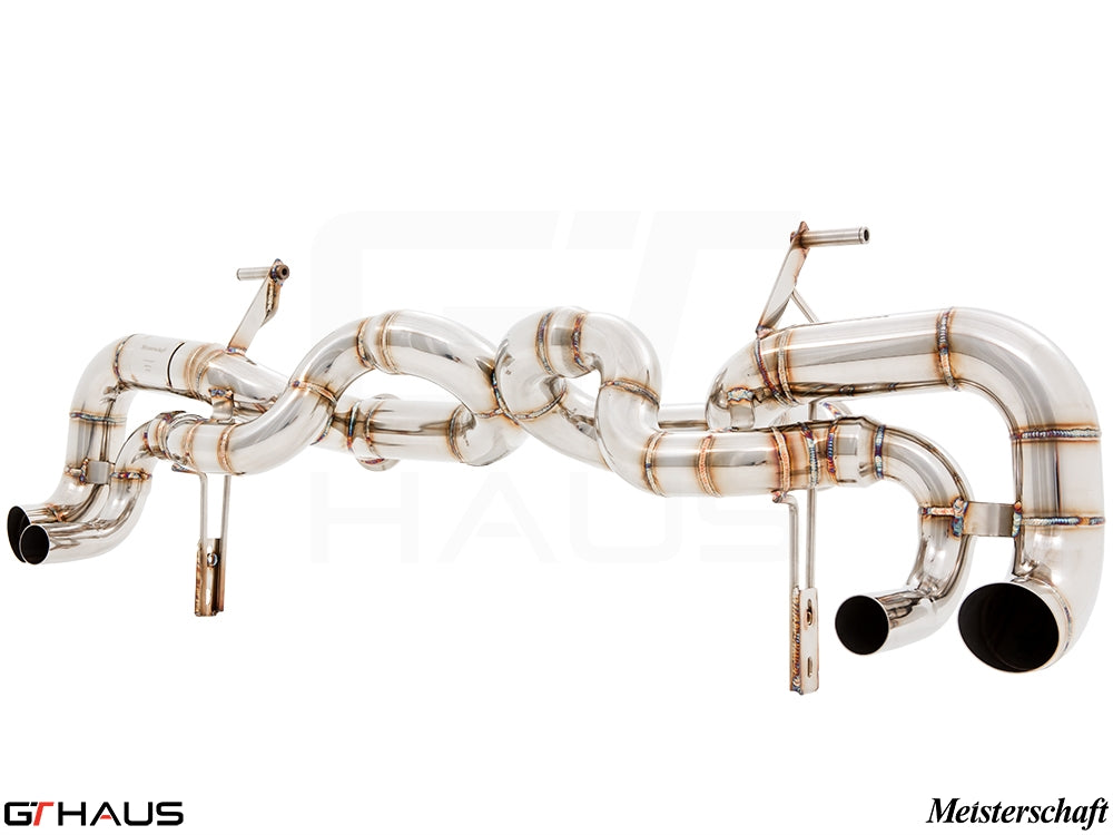 Premium performance exhaust system for Lamborghini Gallardo V10 LP550/560/570, featuring stainless steel construction and precision design.