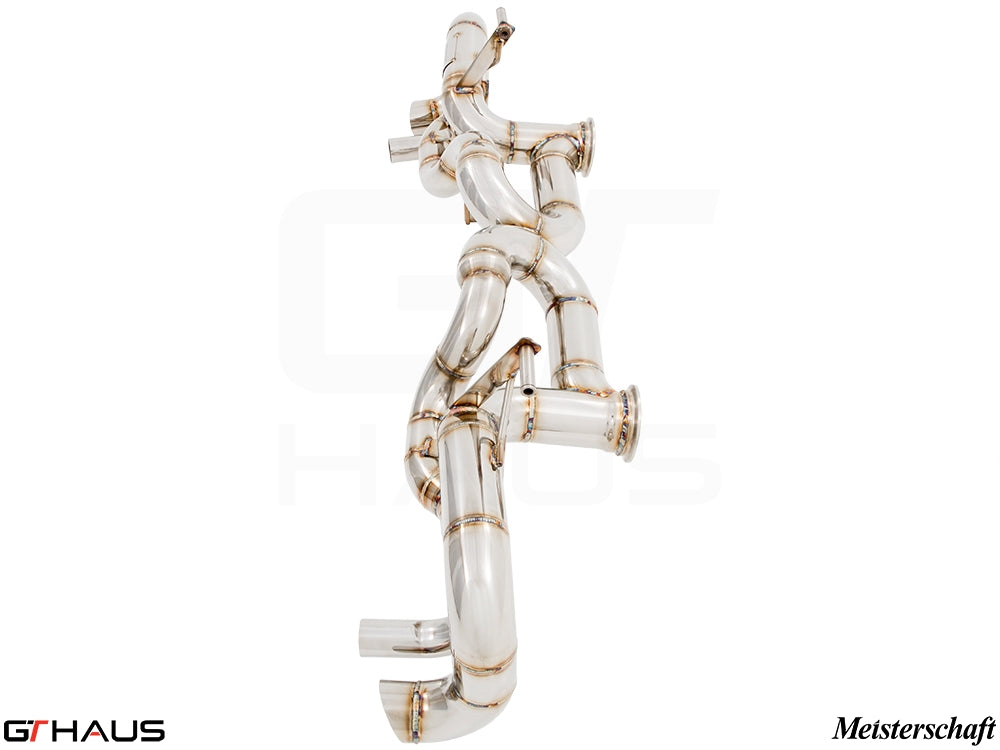 Premium performance exhaust system for Lamborghini Gallardo V10 LP550/560/570, featuring stainless steel construction.