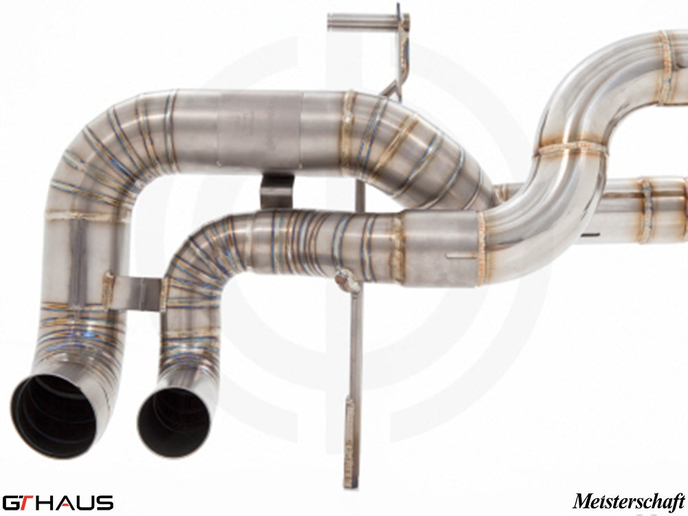 Premium performance exhaust system for Lamborghini Gallardo V10 LP550/560/570, featuring stainless steel construction and precision welding.