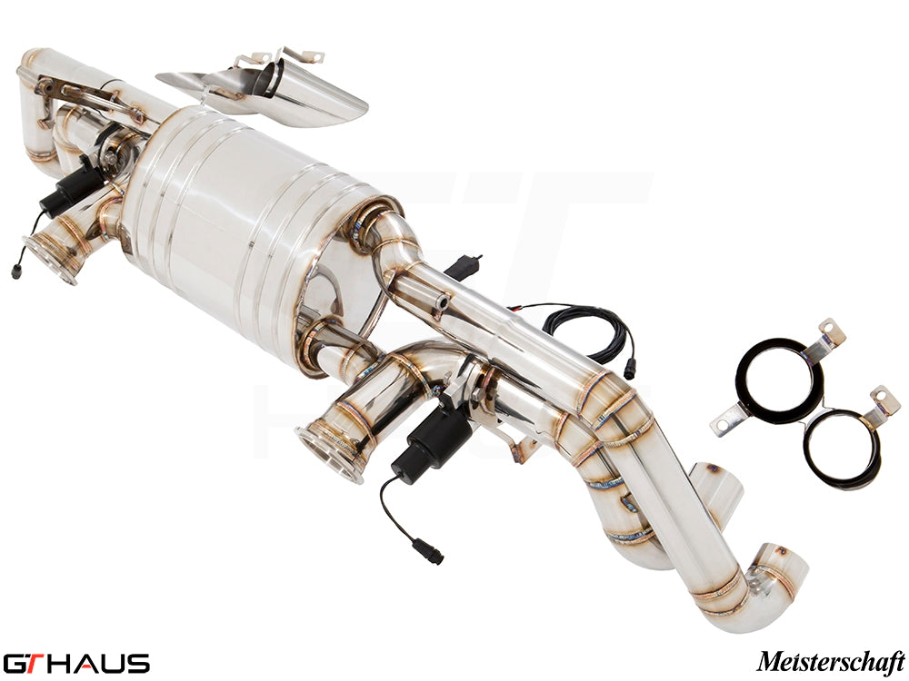 Premium exhaust system for Lamborghini Huracan LP610-4 Coupe, featuring stainless steel construction and electronic valve control.