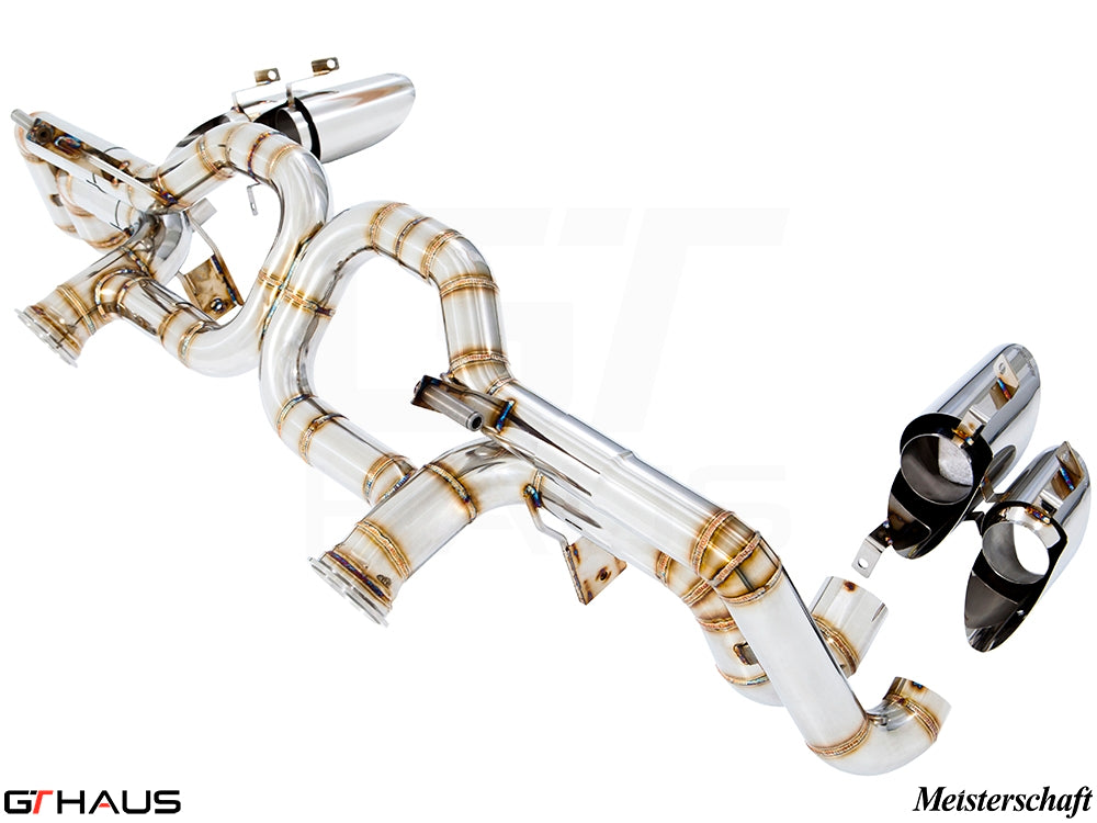 Premium Meisterschaft exhaust system for Lamborghini Huracan LP610-4 Coupe, featuring high-quality stainless steel construction.