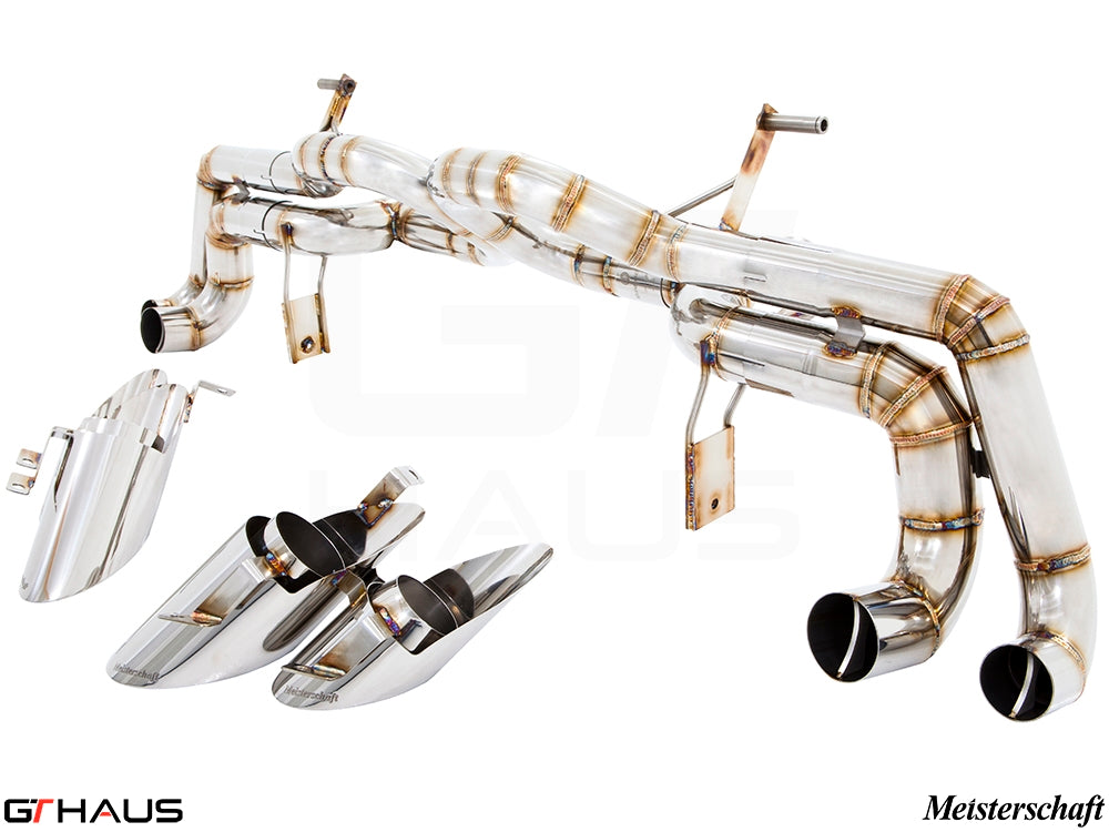 Premium exhaust system for Lamborghini Huracan LP610-4 Coupe, featuring stainless steel construction and enhanced performance.