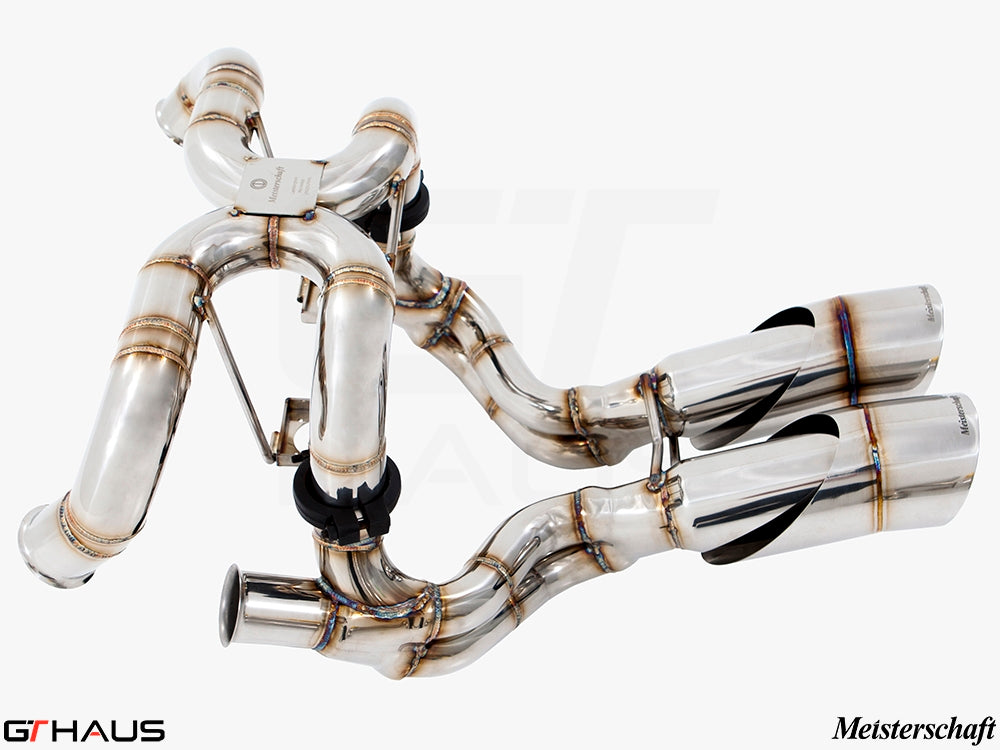 Premium exhaust system for Lamborghini Murcielago V12, featuring stainless steel construction and precision engineering.