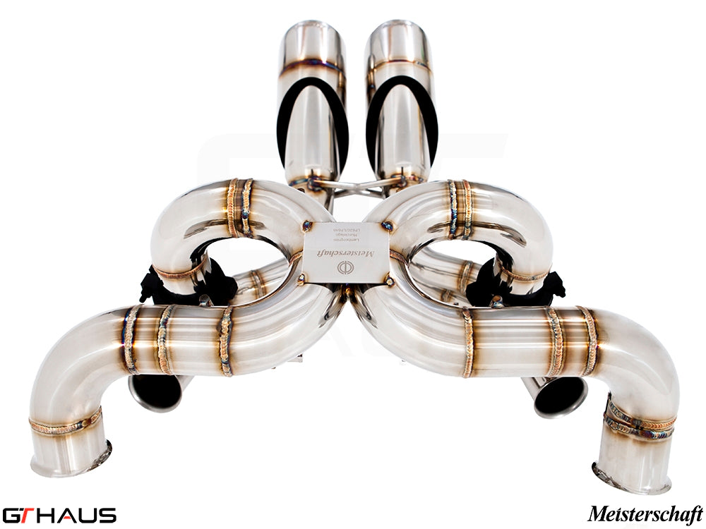 Premium exhaust system for Lamborghini Murcielago LP640 V12, featuring high-quality stainless steel construction and performance design.