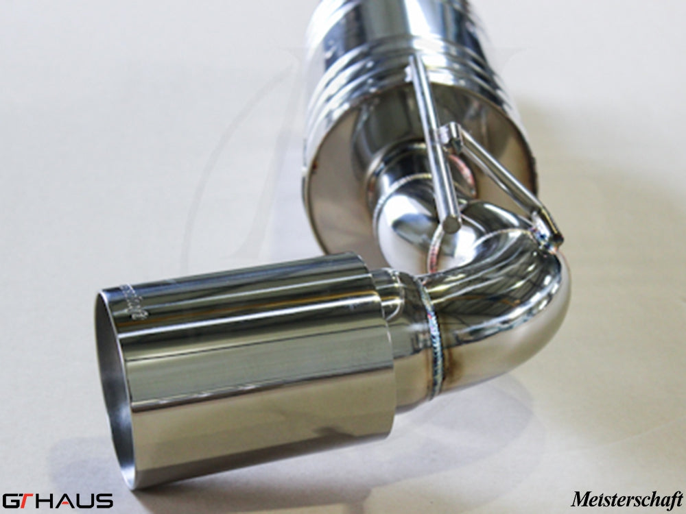 Premium stainless steel exhaust system for Lotus Elise/Exige SC, featuring polished finish and precision engineering.