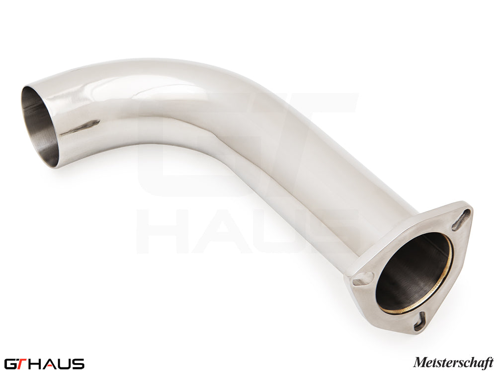 Stainless steel full cat-back pipe for Lotus Emira 2022+, designed for OPF delete, enhancing exhaust performance.