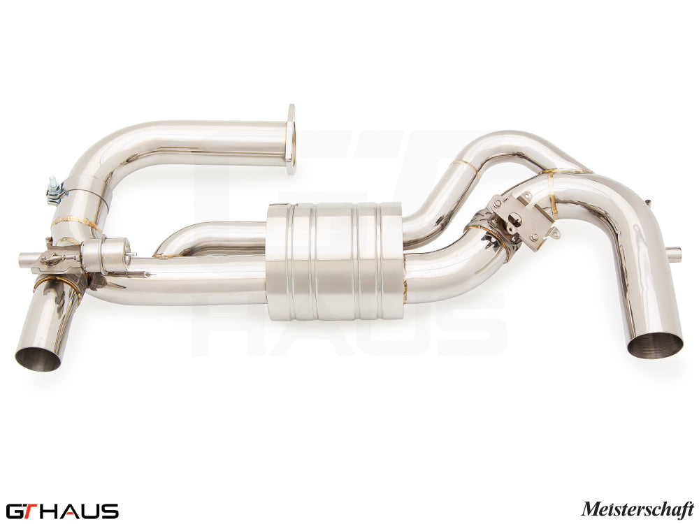 Premium stainless steel exhaust system for Lotus Emira V6 3.0 SC, featuring a sleek design and enhanced performance.