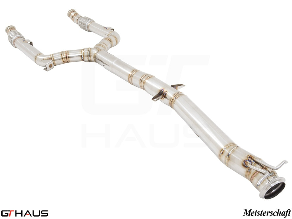 Premium cat-back exhaust pipes for 2016-2018 Mercedes-Benz A205 C-convertible C400/450/43, featuring high-quality stainless steel.