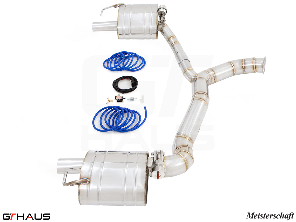 Premium performance exhaust system for Mercedes-Benz A205 C-convertible C400/450/43 AMG, featuring stainless steel construction.