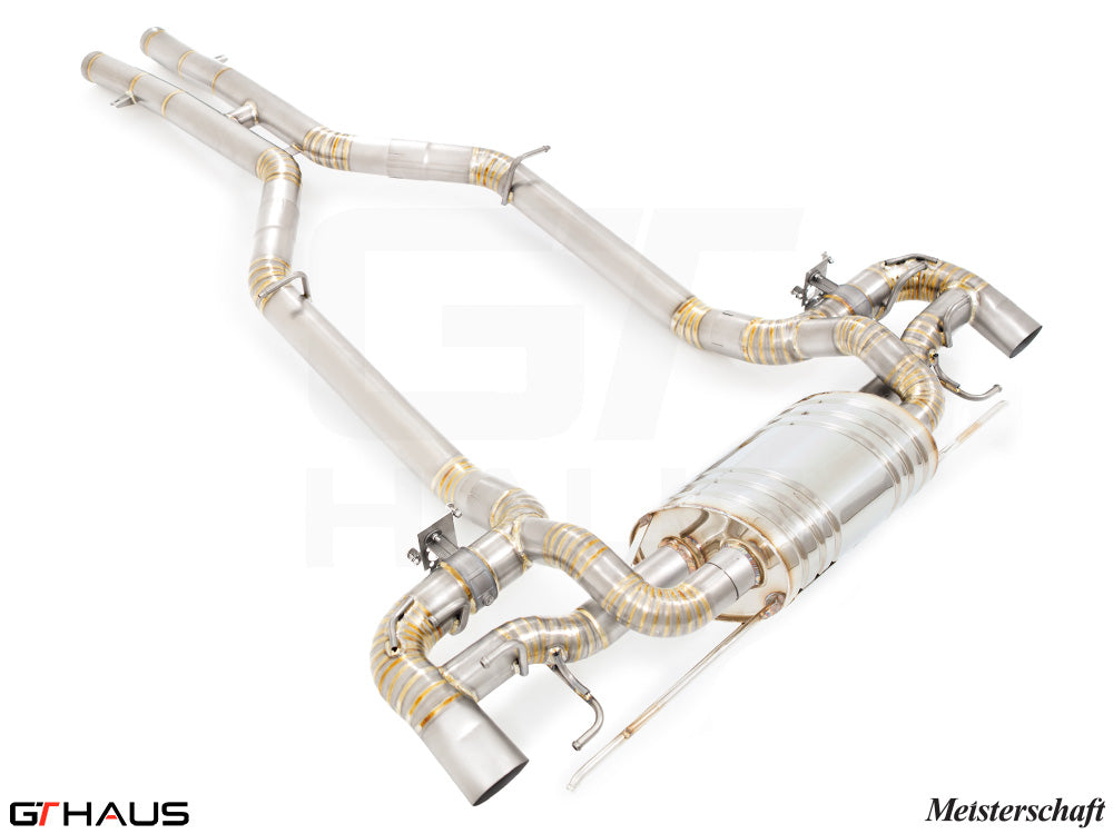 Premium exhaust system for Mercedes-Benz C190 AMG GTS Coupe/Convertible, featuring stainless steel construction and advanced design.