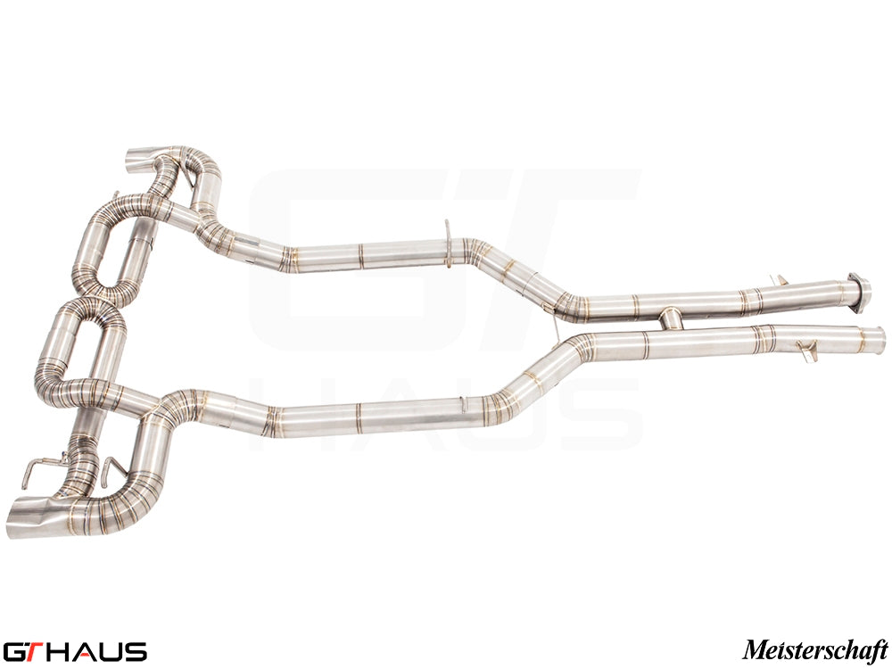 Premium stainless steel exhaust system for Mercedes-Benz C197 SLS Coupe/Roadster, enhancing performance and sound.