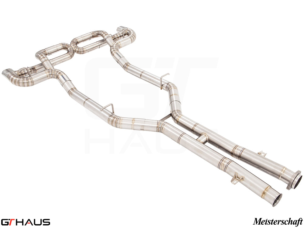 Premium stainless steel exhaust system for Mercedes-Benz C197 SLS Coupe/Roadster, enhancing performance and sound.