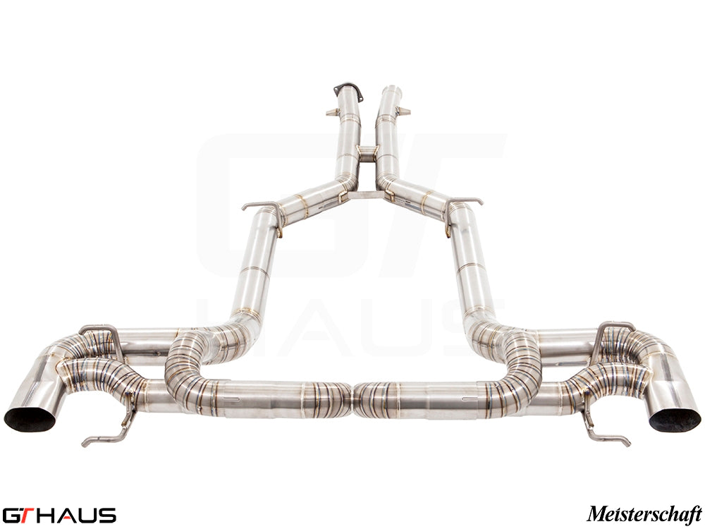 Premium stainless steel exhaust system for Mercedes-Benz C197 SLS Coupe/Roadster, enhancing performance and sound.