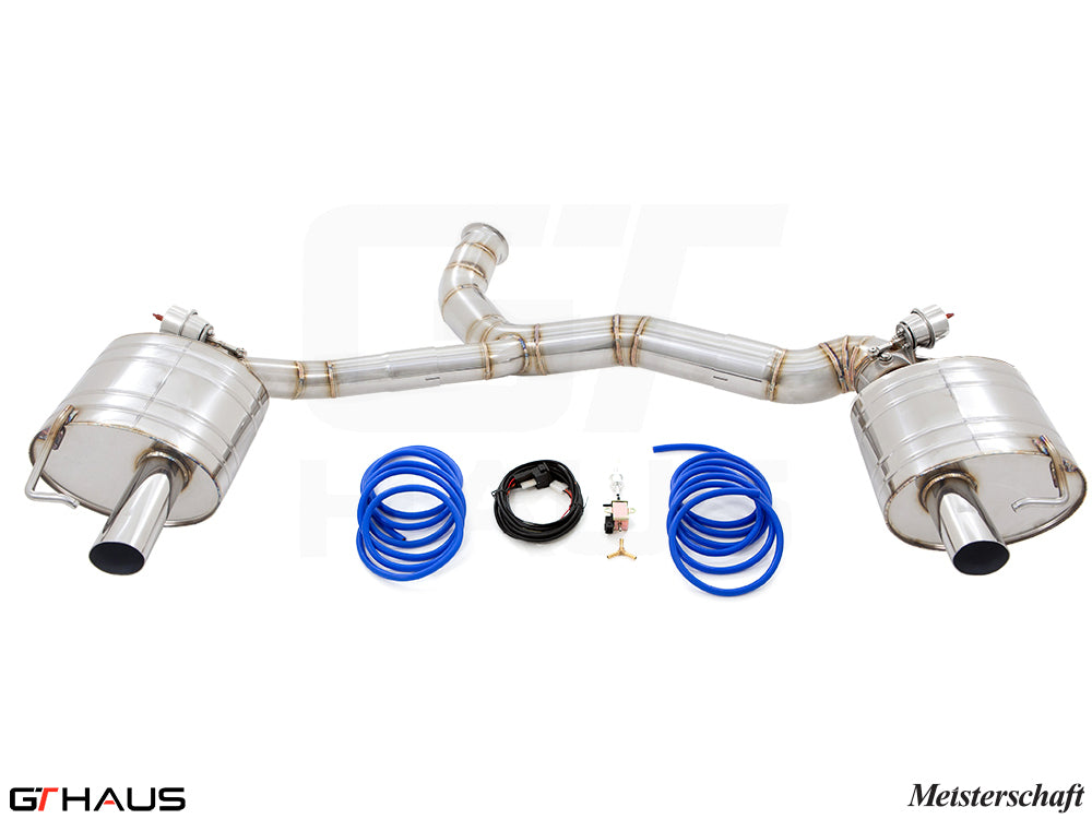 Premium exhaust system for Mercedes-Benz C205 C-Coupe C43 AMG, featuring stainless steel construction and electronic valve control.
