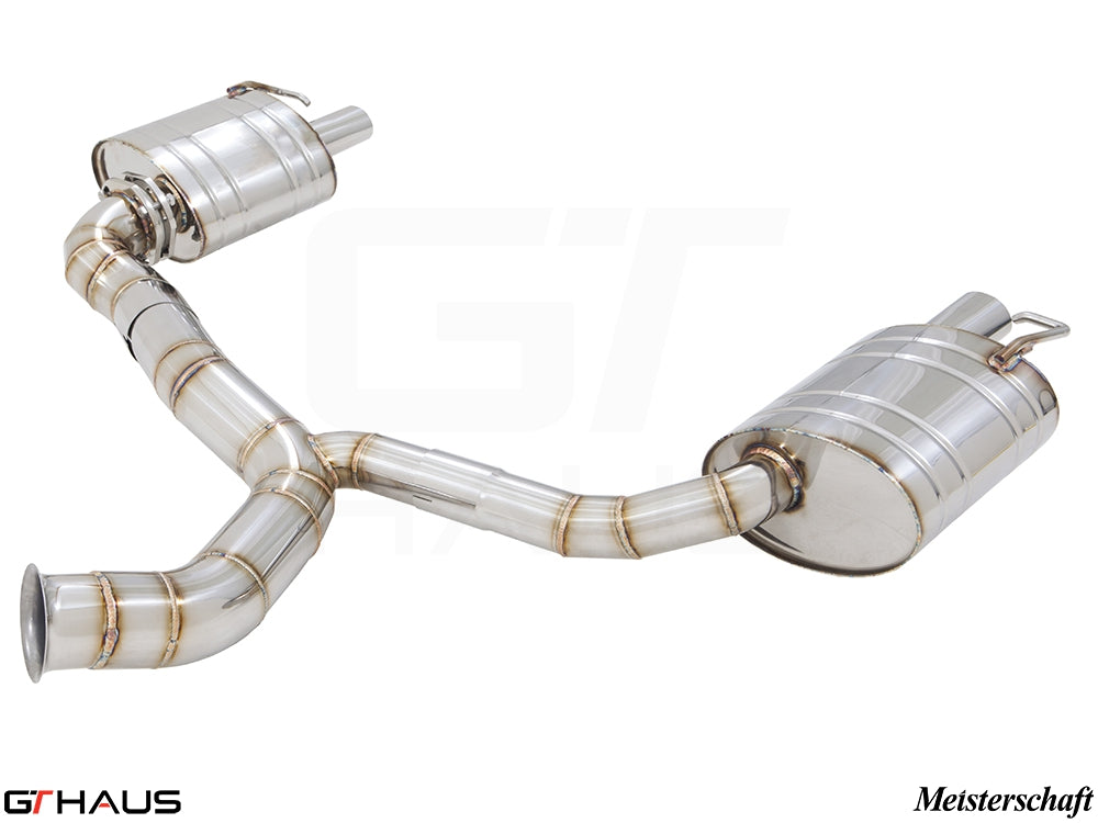 Premium stainless steel exhaust system for Mercedes-Benz C205 C-Coupe C43 AMG V6 Bi-turbo, enhancing performance and sound.