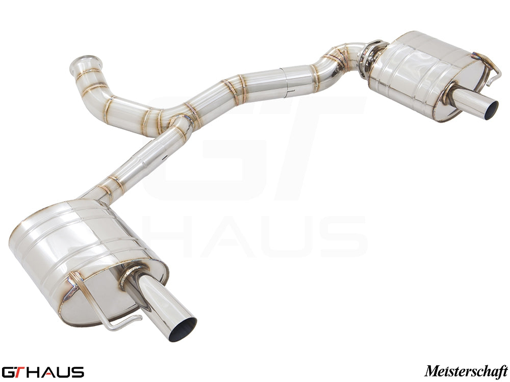 Premium exhaust system for Mercedes-Benz C205 C-Coupe C43 AMG V6 Bi-turbo, featuring stainless steel construction and performance design.