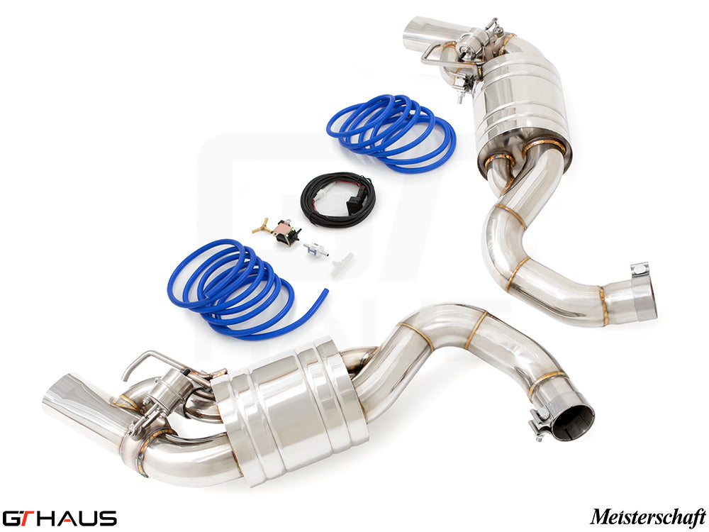 Premium performance exhaust system for Mercedes-Benz C217 S-Class Coupe S63 AMG, featuring stainless steel construction and electronic valve control.