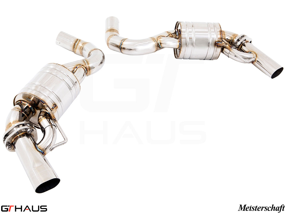 Premium exhaust system for Mercedes-Benz C217 S-Class Coupe S65, featuring stainless steel construction and performance design.