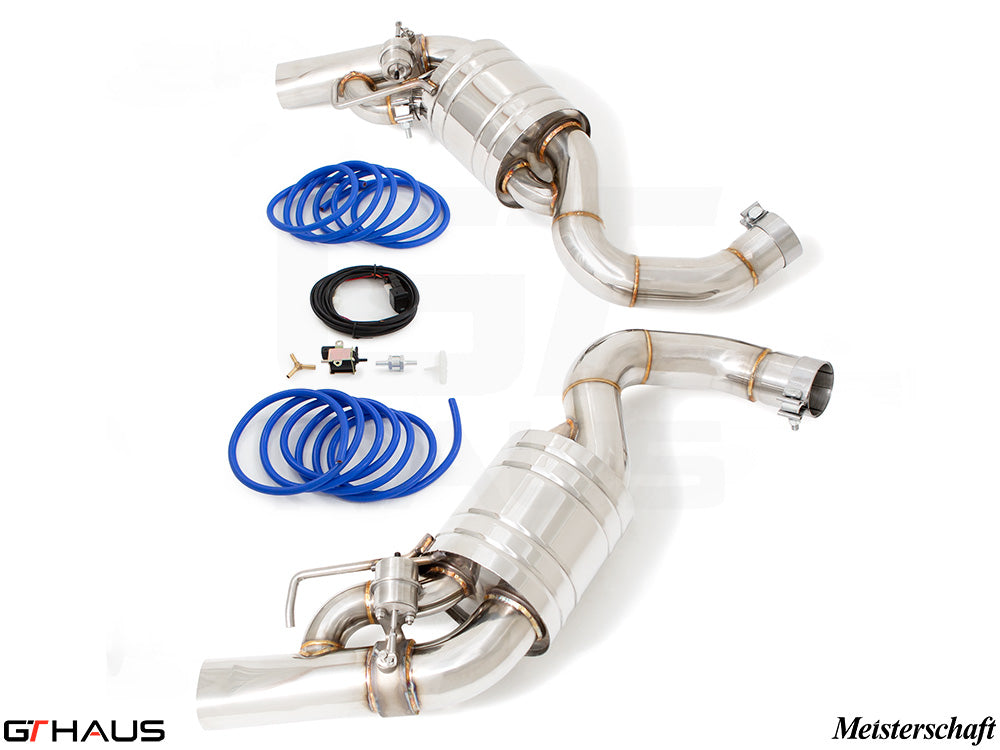 Premium exhaust system for Mercedes-Benz C217 S-Class Coupe S65, featuring stainless steel construction and electronic valve control.