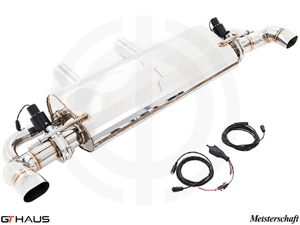 Premium performance exhaust system for Mercedes-Benz GLE450/43 AMG, featuring stainless steel construction and electronic valve control.