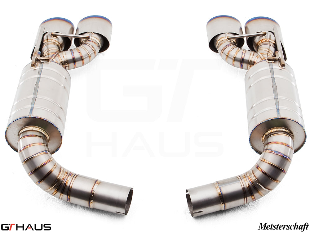 Premium exhaust system for Mercedes-Benz R230 SL-Class SL55 AMG, featuring stainless steel construction and performance design.