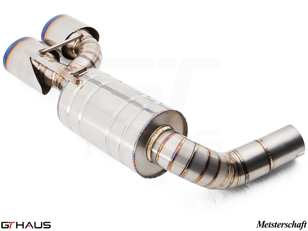 High-performance exhaust system for Mercedes-Benz R230 SL600 V12 Bi-turbo, featuring stainless steel construction and precision design.