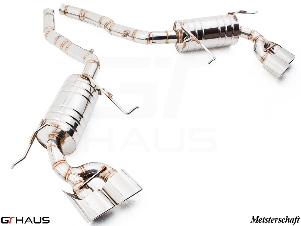 Premium stainless steel exhaust system for Mercedes-Benz W164 ML63 AMG, enhancing performance and sound.