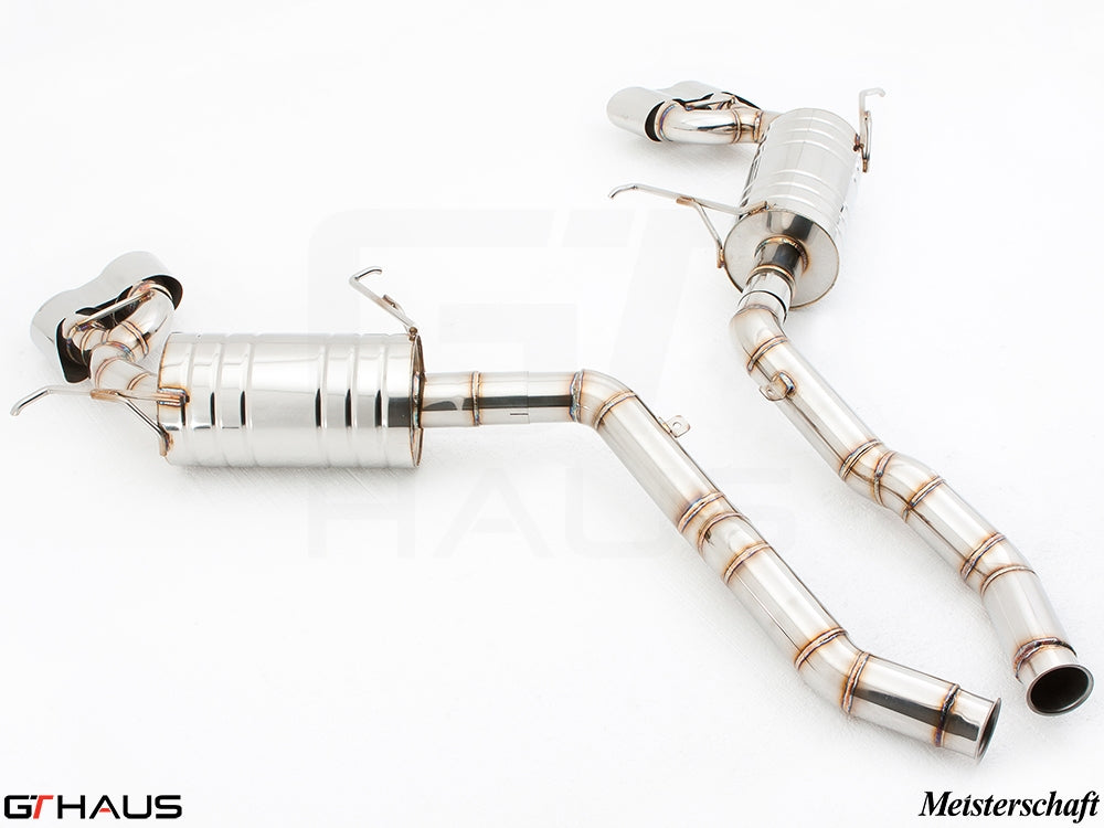 Premium exhaust system for Mercedes-Benz W164 ML63 AMG, featuring stainless steel construction and performance design.