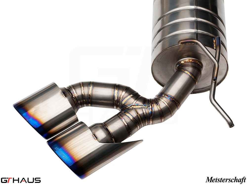High-performance exhaust system for Mercedes-Benz W164 ML63 AMG, featuring stainless steel construction and precision welding.