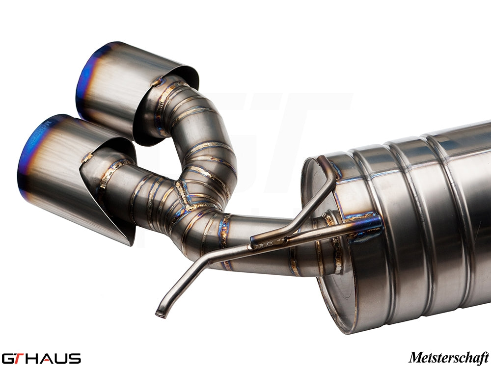 Premium Meisterschaft exhaust system for Mercedes-Benz W164 ML63 AMG, featuring high-quality stainless steel and precision engineering.