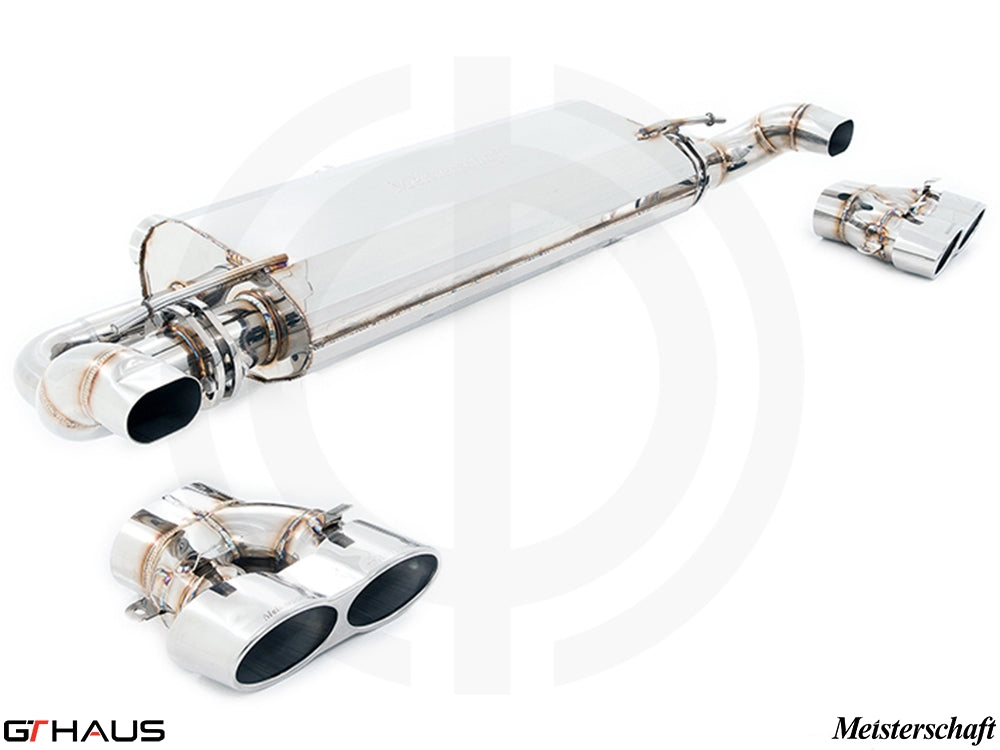 Premium performance exhaust system for Mercedes-Benz W166 GLE63s AMG, featuring stainless steel construction and dual tips.