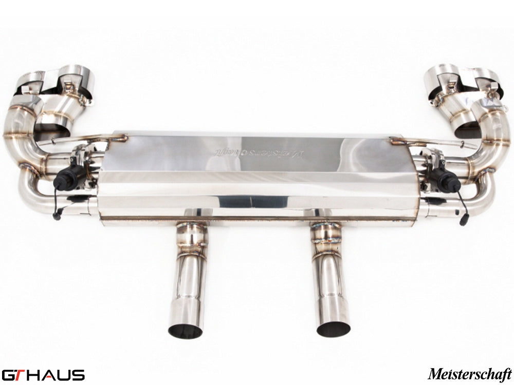 Premium performance exhaust system for Mercedes-Benz W167 GLE-Class AMG, featuring dual tips and electronic valve control.