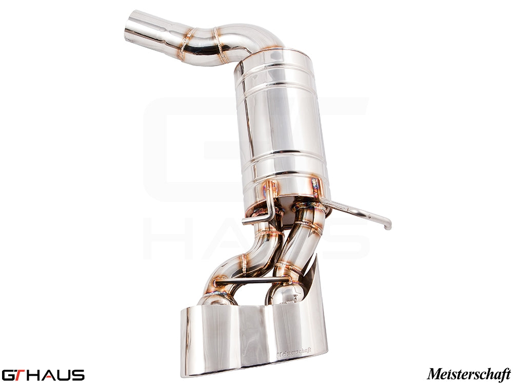 Premium stainless steel exhaust system for Mercedes-Benz W204 C63 AMG V8 Black Series, enhancing performance and sound.