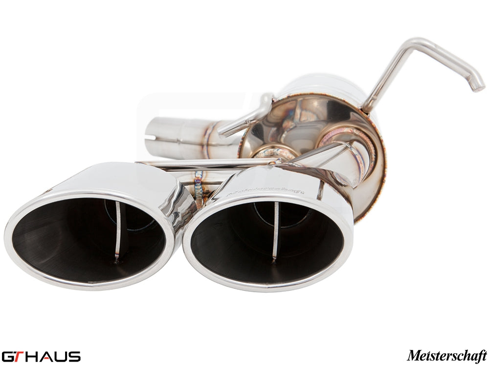 Premium exhaust system for Mercedes-Benz W204 C63 AMG V8 Coupe, featuring dual polished tips and superior craftsmanship.